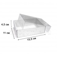 Коробка МГК 155*110*45 с пластиковой крышкой белая, средняя 500 шт